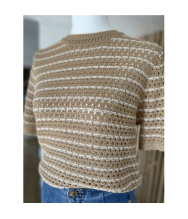 Pull ajouré - Beige & Ecru