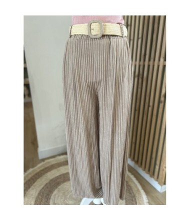 Pantalon fluide - Beige - TU